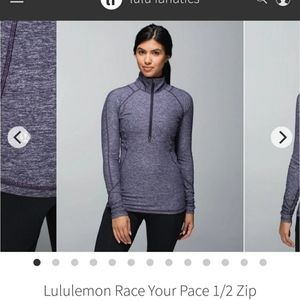 Lululemon Race Your Pace 1/2 Zip purple